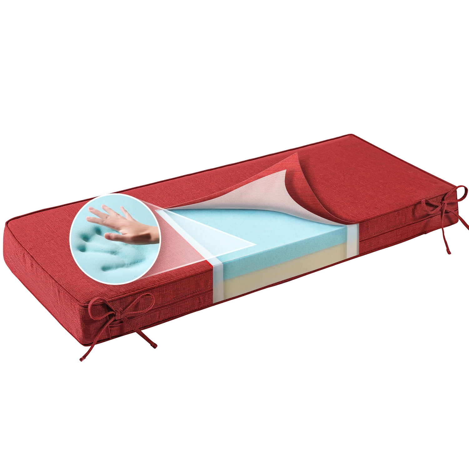 SUNROX Waterproof Indoor Furniture Gel Infused Memory Foam Bench