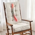 thumbnail image 1 of SUNROX Memory Foam Jumbo Rocking Chair Cushions, Set of Seat & Back Cushion with Ties for Indoor/Outdoor Rocker, FadeShield Water Resistant Non Slip Durable Tufted Pads, 2 Piece, Cream, 1 of 7