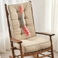thumbnail image 1 of SUNROX Memory Foam Jumbo Rocking Chair Cushions, Set of Seat & Back Cushion with Ties for Indoor/Outdoor Rocker, FadeShield Water Resistant Non Slip Durable Tufted Pads, 2 Piece, Husk Birch, 1 of 7
