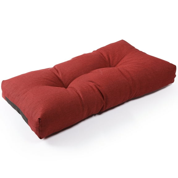 SUNROX Premium Tufted Bench Cushion, 30x14x4 inch, Burgundy, Fade/Water Resistant, Non Slip