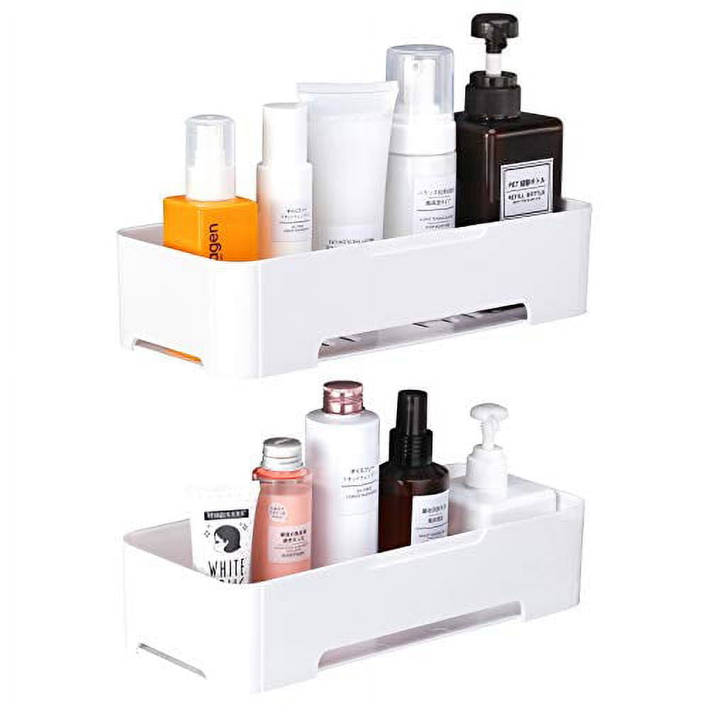 Smatorga Adhesive Shower Caddy 2 Pack Shower Organizer Shelf, No Drilling  Stainless Steel Bathroom Storage Rack for Inside Shower Shampoo Conditioner
