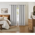 thumbnail image 1 of SUNSHIELD SIGNATURE Colton 100% Blackout Curtains for Living Rooms, Single Curtain Grommet, 50” x 63”, White, 1 of 7