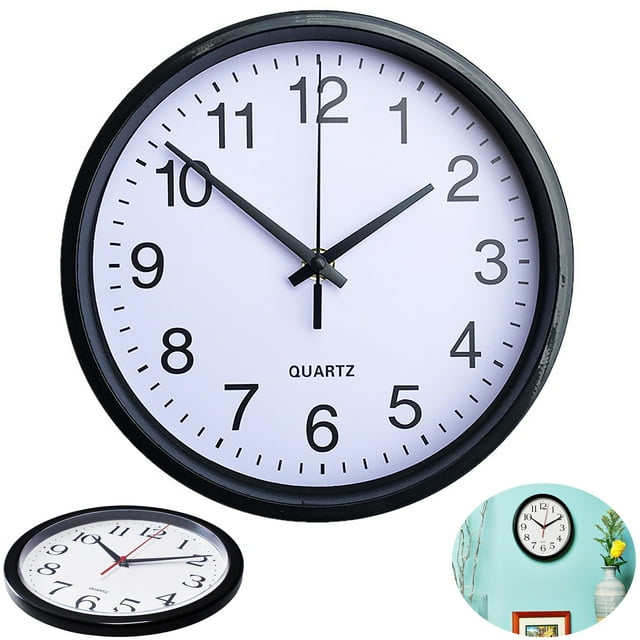 SUNSHINEFACE Wall Clock, 8 Inch, Silent, Quartz Battery Operated, Ideal