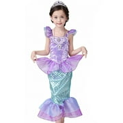 SUNSIOM Little Girls' Princess Mermaid Fairy Tales Costume Cosplay Fancy Dress Halloween Dress