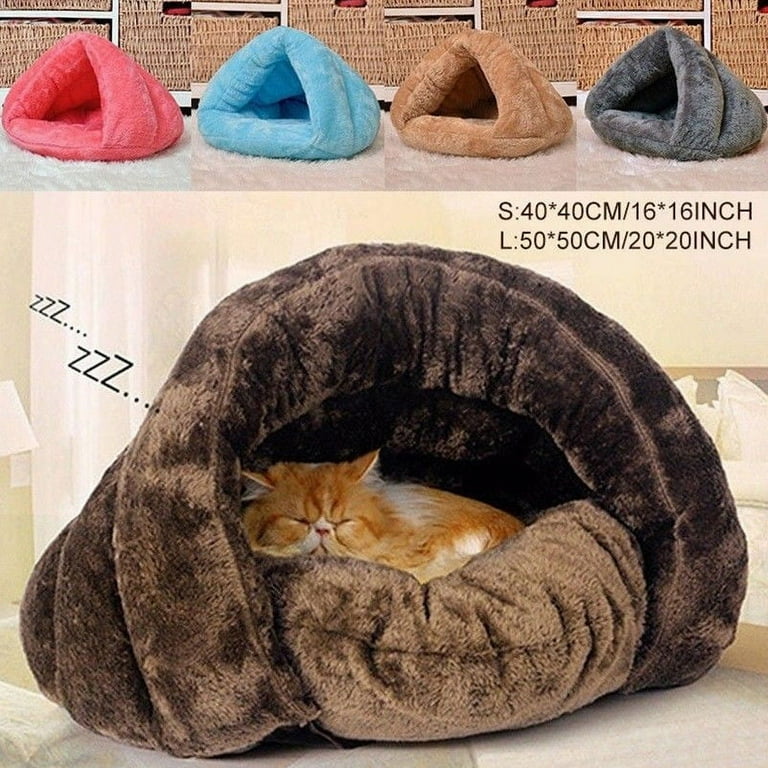 SUNSIOM Pet Dog Cat Cave Igloo Bed Basket House Kitten Soft Cozy