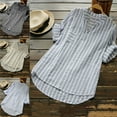 thumbnail image 1 of SUNSIOM Women Retro V Neck Long Sleeve Casual Loose Baggy Tunic Tops Blouse Plus Size, 1 of 5