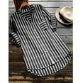thumbnail image 1 of SUNSIOM Women Retro V Neck Long Sleeve Casual Loose Baggy Tunic Tops Blouse Plus Size, 1 of 3