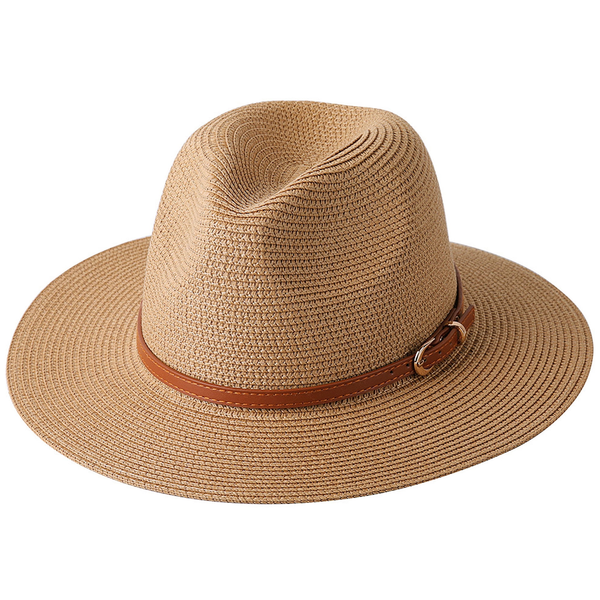 SUNSIOM Women Summer Wide Brim Straw Panama Roll Up Hat Fedora Beach Sun Hat  for Travel Outdoor 
