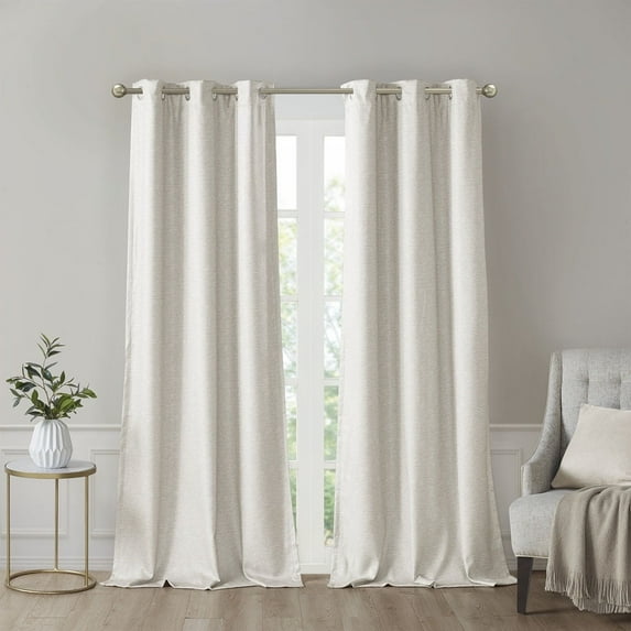 SUNSMART Polyester Printed Faux Silk Total Blackout Window Panel Pair SS40-0136