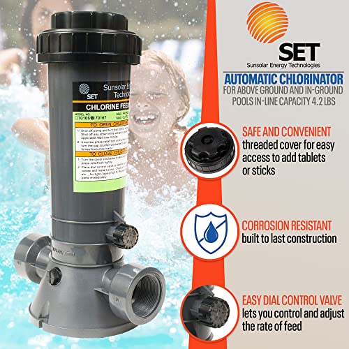 SUNSOLAR Automatic Chlorinator for Above Ground Pools and InGround