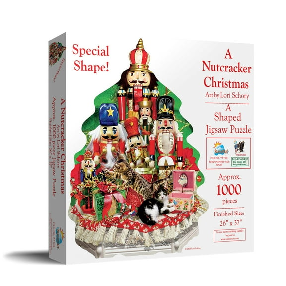SUNSOUT INC - A Nutcracker Christmas - 1000 pc Special Shape Jigsaw Puzzle by Artist: Lori Schory - Finished Size 26" x 37" Christmas - MPN# 97106