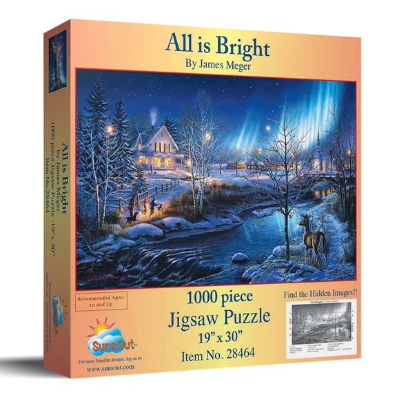 SUNSOUT INC - All is Bright - 1000 pc Jigsaw Puzzle by Artist: James Meger - Finished Size 19" x 30" - MPN# 28464