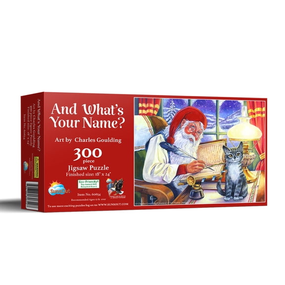 SUNSOUT INC - And What's Your Name - 300 pc Christmas Jigsaw Puzzle by Artist: Charles Goulding - Finished Size 20" x 27" - MPN# 60654