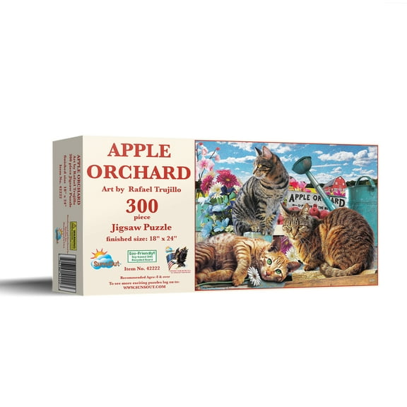 SUNSOUT INC - Apple Orchard - 300 pc Jigsaw Puzzle by Artist: Rafael Trujillo - Finished Size 18" x 24" - MPN# 42222