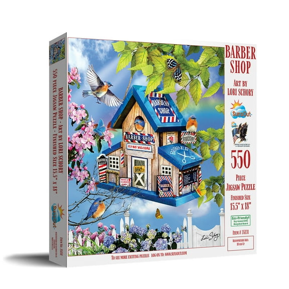 SUNSOUT INC - Barber Shop - 550 pc Jigsaw Puzzle by Artist: Lori Schory - Finished Size 15.5" x 18" - MPN# 35231
