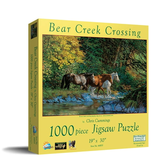SUNSOUT INC - Bear Creek Crossing - 1000 pc Jigsaw Puzzle by Artist: Chris Cummings - Finished Size 19" x 30" - MPN# 44855