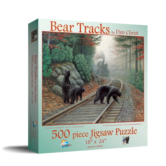 SUNSOUT INC - Bear Tracks - 500 pc Jigsaw Puzzle by Artist: Dan Christ - Finished Size 18" x 24" - MPN# 48804