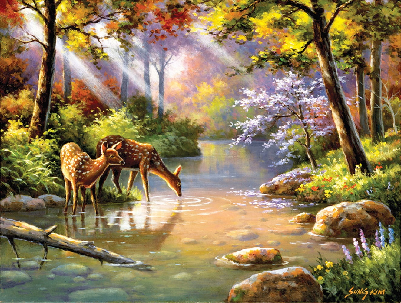 SUNSOUT INC Doe Re Me Creek 300 pc Jigsaw Puzzle by Artist Sung