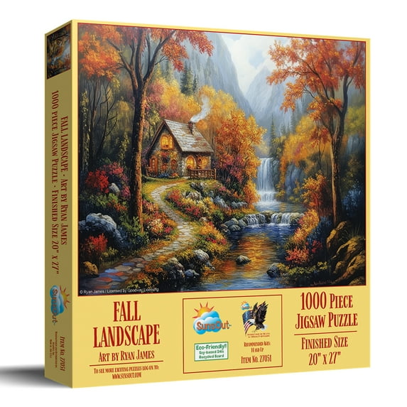 SUNSOUT INC - Fall Landscape 1000 piece Jigsaw Puzzle for Adults by Artist: Ryan James - Finished Size 20" x 27" - MPN# 27051