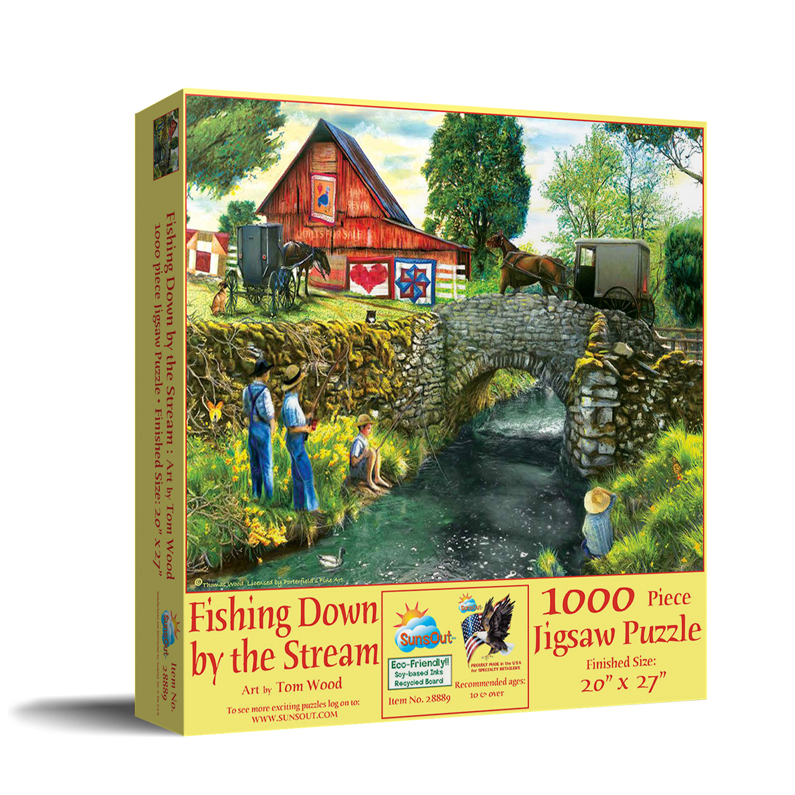 Puzzle Tom Wood - Quilting Room Mischief -28874 1000 pieces Jigsaw Puzzles - Cats - Jigsaw Puzzle