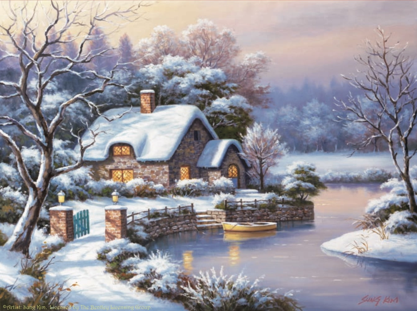 SUNSOUT INC Frosty Winter Evening 500 pc Jigsaw Puzzle by Artist