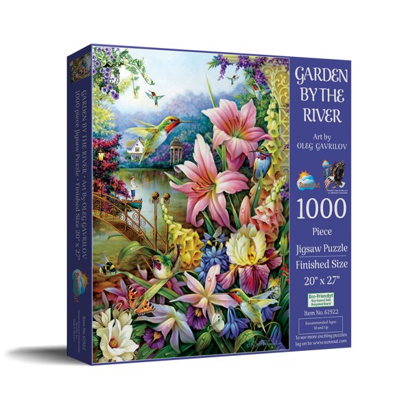 SUNSOUT INC - Garden by the River - 1000 pc Jigsaw Puzzle by Artist: Oleg Gavrilov - Finished Size 20" x 27" - MPN# 61922