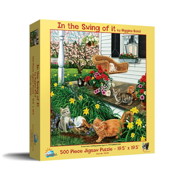 SUNSOUT INC - In the Swing of It - 500 pc Jigsaw Puzzle by Artist: Higgins Bond - Finished Size 19" x 19" - MPN# 75449