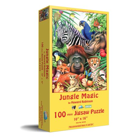 SUNSOUT INC - Jungle Magic - 100 pc Jigsaw Puzzle by Artist: Howard Robinson - Finished Size 10" x 16" - MPN# 81676