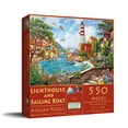 thumbnail image 1 of SUNSOUT INC - Lighthouse and Sailing Boat - 550 pc Jigsaw Puzzle by Artist: Image World - Finished Size 15" x 24" - MPN# 42975, 1 of 5