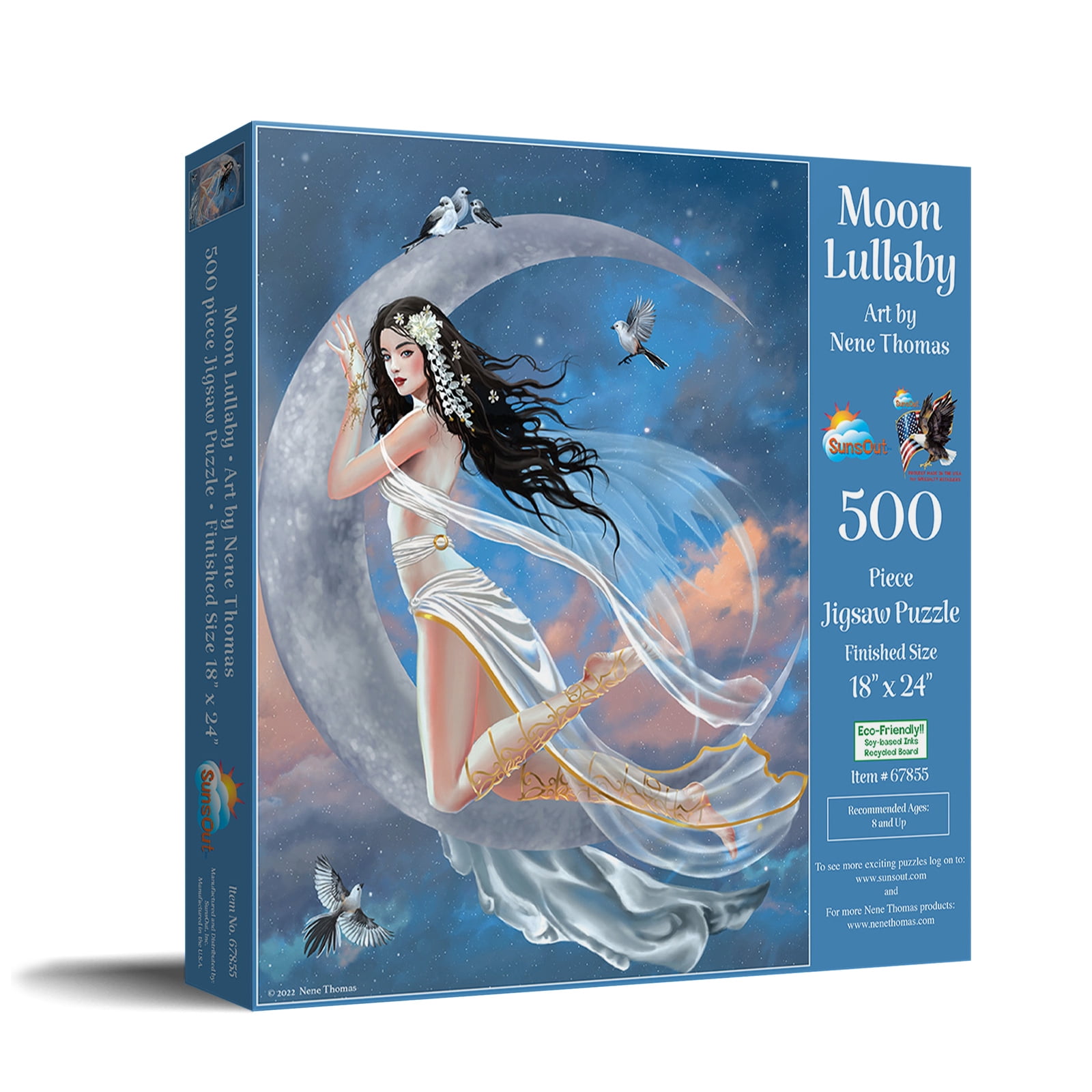 SUNSOUT INC - Moon Lullaby - 500 pc Jigsaw Puzzle by Artist: Nene Thomas - Finished Size 18" x 24" - MPN# 67855