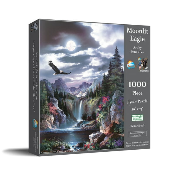 SUNSOUT INC - Moonlit Eagle - 1000 pc Jigsaw Puzzle by Artist: James Lee - Finished Size 20" x 27" - MPN# 18048