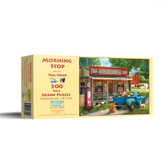 SUNSOUT INC - Morning Stop - 300 pc Jigsaw Puzzle by Artist: Tom Wood - Finished Size 18" x 24" - MPN# 28820