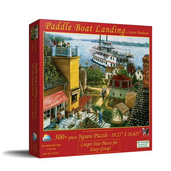 SUNSOUT INC - Paddle Boat Landing - 500 pc Large Pieces Jigsaw Puzzle by Artist: Susan Brabeau - Finished Size 19.25" x 26.625" - MPN# 44318