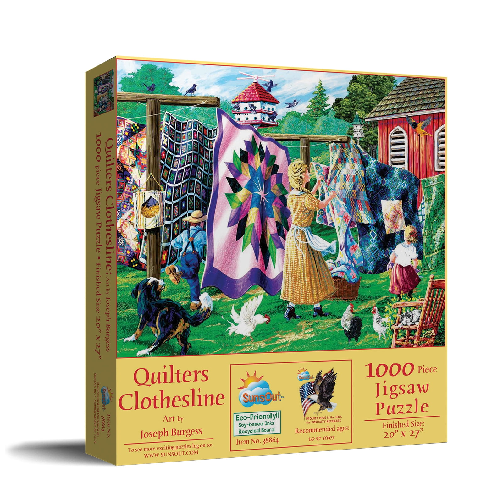 SUNSOUT INC - Quilter's Clothesline - 1000 pc Jigsaw Puzzle by Artist ...