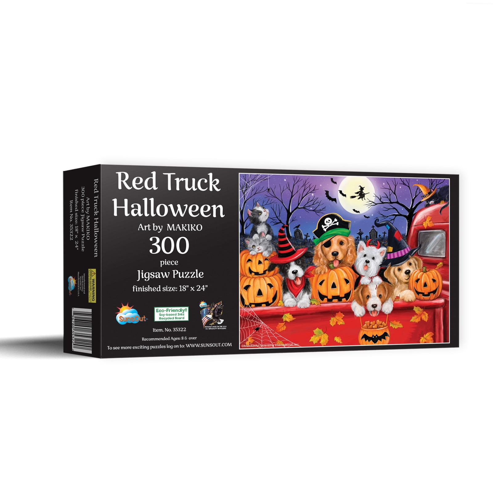 SUNSOUT INC Red Truck Halloween Jigsaw Puzzle for Kids and Adults - 300 ...