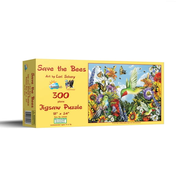 SUNSOUT INC - Save the Bees - 300 pc Jigsaw Puzzle by Artist: Lori Schory - Finished Size 18" x 24" Nature - MPN# 34940