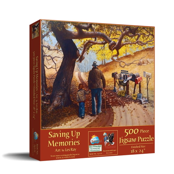 SUNSOUT INC - Saving Up Memories - 500 pc Jigsaw Puzzle by Artist: Les Ray - Finished Size 18" x 24" Fathers Day - MPN# 25221