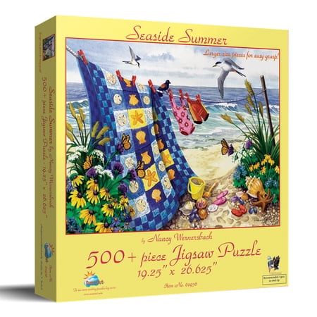 SUNSOUT INC - Seaside Summer - 500 pc Large Pieces Jigsaw Puzzle by Artist: Nancy Wernersbach - Finished Size 19.25" x 26.625" - MPN# 62956