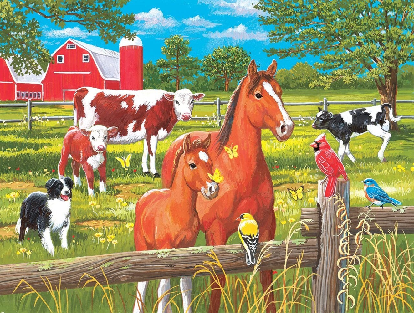 SUNSOUT INC - Spring Pasture - 300 pc Jigsaw Puzzle by Artist: William Vanderdasson - Finished Size 18" x 24" - MPN# 30450 - image 1 of 5