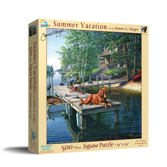 SUNSOUT INC - Summer Vacation - 500 pc Jigsaw Puzzle by Artist: James Meger - Finished Size 19" x 19" - MPN# 28451