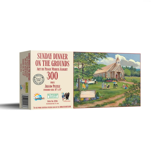 SUNSOUT INC - Sunday Dinner on the Grounds - 300 pc Jigsaw Puzzle by Artist: Peggy Myrick Knight - Finished Size 18" x 24" - MPN# 22146