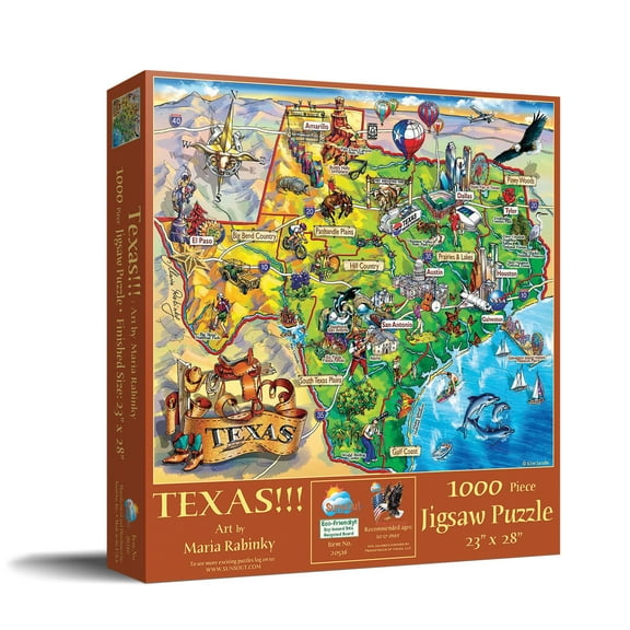 SUNSOUT INC - Texas - 1000 pc Jigsaw Puzzle by Artist: Maria Rabinky - Finished Size 23" x 28" - MPN# 20516