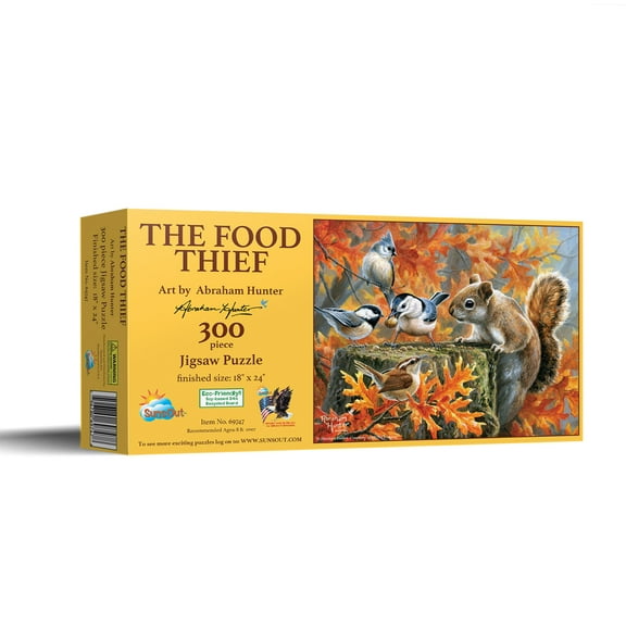 SUNSOUT INC - The Food Thief - 300 pc Jigsaw Puzzle by Artist: Abraham Hunter - Finished Size 18" x 24" - MPN# 69747