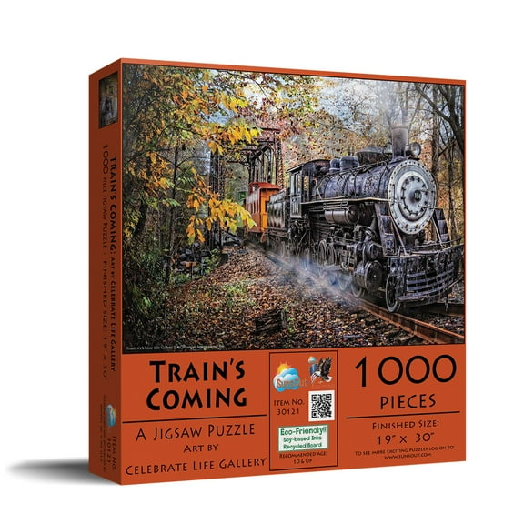SUNSOUT INC - Train's Coming - 1000 pc Jigsaw Puzzle by Artist: Celebrate Life Gallery - Finished Size 19" x 30" - MPN# 30121