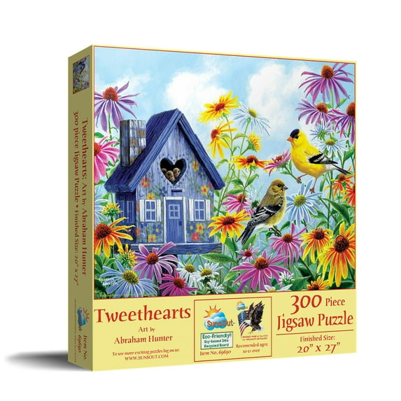 SUNSOUT INC - Tweethearts pc - 300 pc Jigsaw Puzzle by Artist: Abraham Hunter - Finished Size 20" x 27" - MPN# 69690