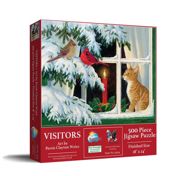 SUNSOUT INC - Visitors - 500 pc Jigsaw Puzzle by Artist: Persis Clayton Weirs - Finished Size 18" x 24" Christmas - MPN# 51504