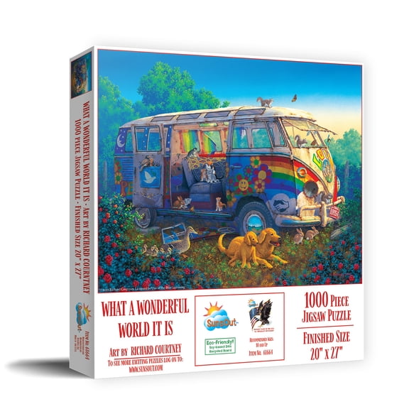 SUNSOUT INC - What a Wonderful World it is - 1000 pc Jigsaw Puzzle by Artist: Richard Courtney - Finished Size 20" x 27" - MPN# 61664
