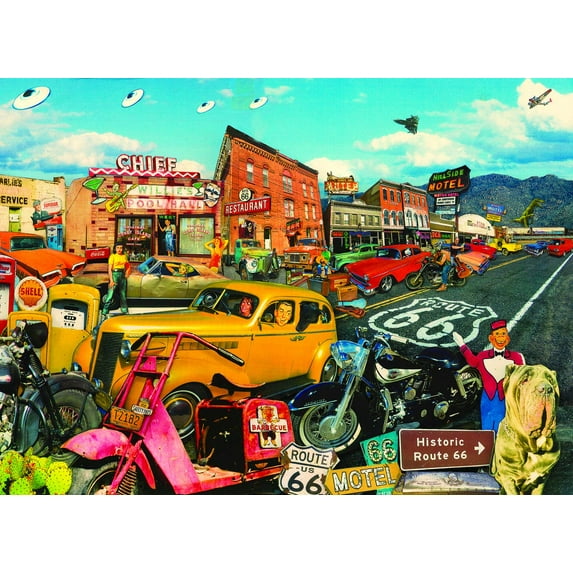 SUNSOUT INC - Willie's Pool Hall - 500 pc Large Pieces Jigsaw Puzzle by Artist: John Roy - Finished Size 19.25" x 26.625" - MPN# 30031