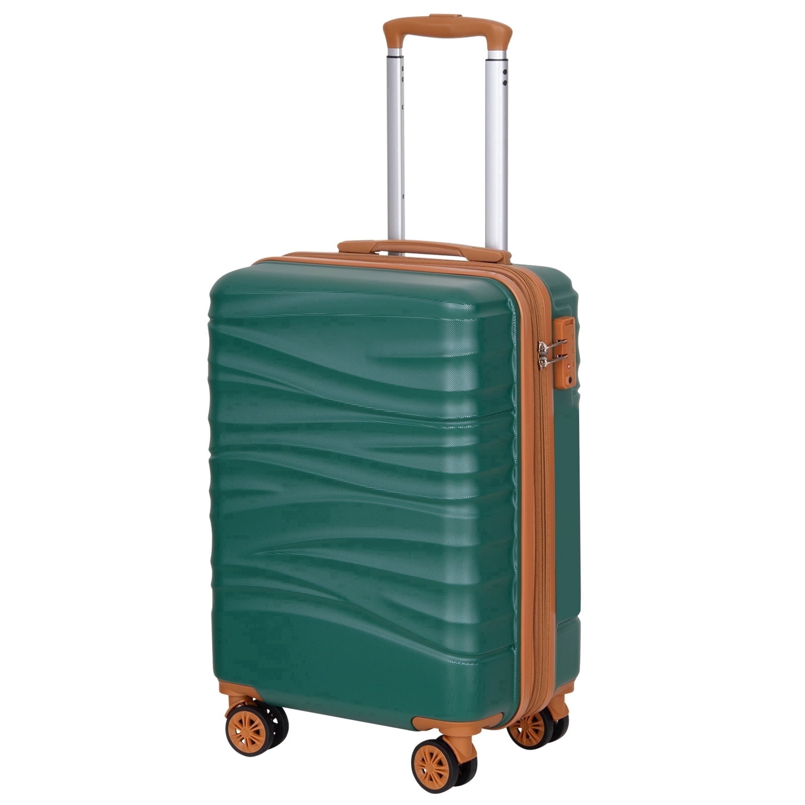 SUNSPIRE 20'' Carry On Luggage Airline Approved Hardside Suitcase with Double Spinner Wheels Expandable Carry-on Luggage for More Space Lightweight Scratch-Resistant Travel Bag YKK Zipper Green