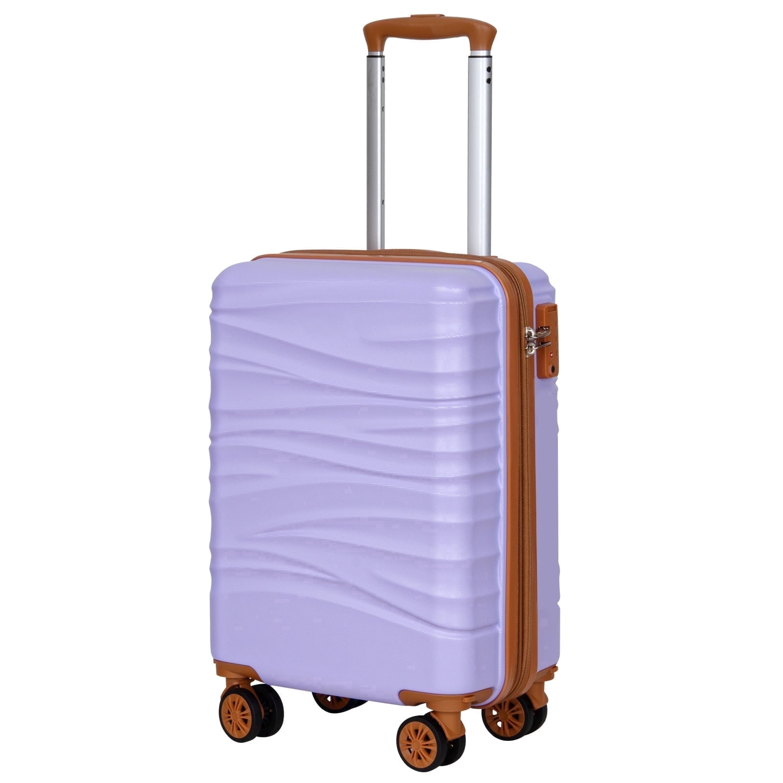 SUNSPIRE 20'' Carry On Luggage Airline Approved Hardside Suitcase with Double Spinner Wheels Expandable Carry-on Luggage for More Space Lightweight Scratch-Resistant Travel Bag YKK Zipper Purple